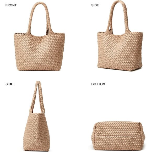 Handmade Vegan Leather Shoulder Bag - Versatile Woven Tote for All Occasions - Picture 7 of 9